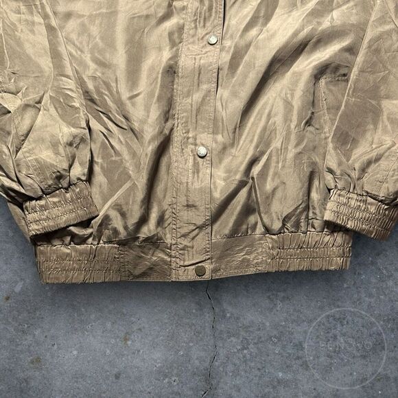Vintage Details Sportswear Women's Snap Zippered Winbreaker Jacket Large Brown - Picture 3 of 7